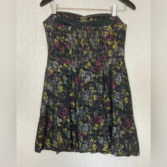 Free People floral lace strapless sweet heart mini dress Sz 6 - Picture 4 of 12
